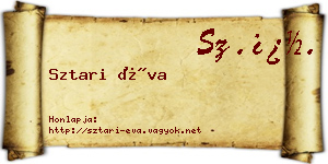 Sztari Éva névjegykártya