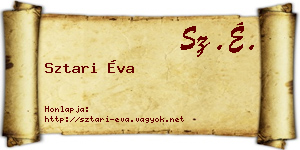 Sztari Éva névjegykártya
